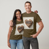Rustic Heart Gelukkig Getrouwd Mannen Tshirt (Unisex)