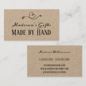Rustic Heart Kraft Paper, gemaakt door de hand | V Visitekaartje (Voorkant / Achterkant)