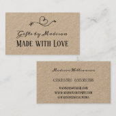 Rustic Heart Kraft Paper gemaakt met liefde |Handl Visitekaartje (Voorkant / Achterkant)