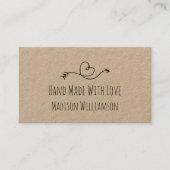 Rustic Heart Kraft Paper Handgemaakt door Visitekaartje (Voorkant)