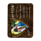 Rustic Heart met je foto Save the Date Wedding Magneet (Verticaal)