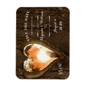 Rustic Heart met je foto Save the Date Wedding Magneet (Verticaal)