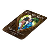 Rustic Heart met je foto Save the Date Wedding Magneet (Linkerzijde)
