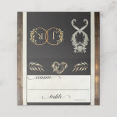 Rustic Heart & Monogram - Crème Plaatskaartje (Buitenkant ongevouwen)