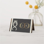 Rustic Heart & Monogram - Crème Plaatskaartje (Achterkant)
