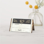 Rustic Heart & Monogram - Crème Plaatskaartje (Voorkant)