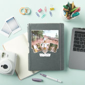 Rustic Heart Monogram Fotos Huwelijk Bruidsdouche Sticker (iPad Cover)