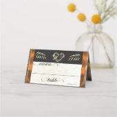Rustic Heart & Monogram - Koper Plaatskaartje (Voorkant)