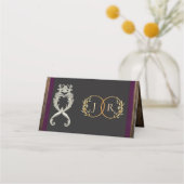 Rustic Heart & Monogram - Pruim Plaatskaartje (Achterkant)