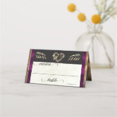 Rustic Heart & Monogram - Pruim Plaatskaartje (Voorkant)