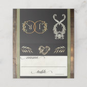 Rustic Heart & Monogram - Salie Plaatskaartje (Buitenkant ongevouwen)