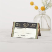 Rustic Heart & Monogram - Salie Plaatskaartje (Voorkant)
