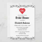 Rustic Heart Monogram Vrijgezellenfeest Kaart (Voorkant)