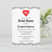 Rustic Heart Monogram Vrijgezellenfeest Kaart (Staand voorkant)