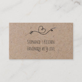 Rustic Heart Nep Kraftpapier Handgemaakt Met Liefd Visitekaartje