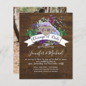 Rustic Heart PHOTO Paars Floral CHANGE DATUM (Voorkant / Achterkant)