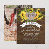 Rustic Heart PHOTO Sunflower Woodland Wedding (Voorkant / Achterkant)