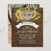 Rustic Heart PHOTO Sunflower Woodland Wedding (Voorkant / Achterkant)