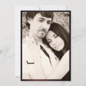 Rustic Heart PHOTO Wedding nodigt Paars hout uit Kaart (Achterkant)