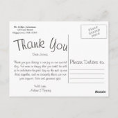 Rustic Heart Rope Wedding Dank u Briefkaart (Achterkant)