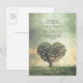 Rustic Heart Tree  Save the Date Aankondigingskaart (Voorkant / Achterkant)