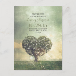 Rustic Heart Tree  Save the Date Aankondigingskaart