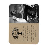 Rustic Heart Tree Weddenfoto slaat de datum op Magneet (Verticaal)