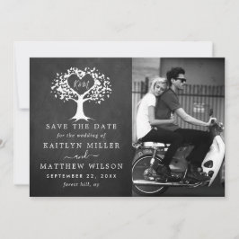 Rustic Heart Tree Weddenfoto slaat de datum op Save The Date