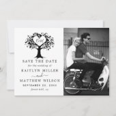 Rustic Heart Tree Weddenfoto slaat de datum op Save The Date (Voorkant)