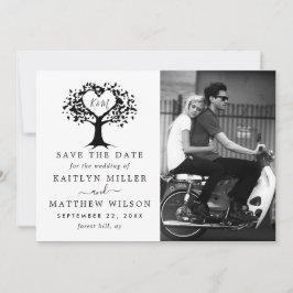 Rustic Heart Tree Weddenfoto slaat de datum op Save The Date