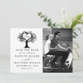 Rustic Heart Tree Weddenfoto slaat de datum op Save The Date (Staand voorkant)