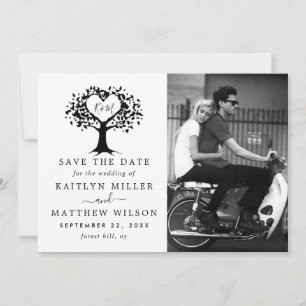 Rustic Heart Tree Weddenfoto slaat de datum op Save The Date