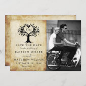 Rustic Heart Tree Weddenfoto slaat de datum op Save The Date (Voorkant / Achterkant)