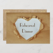 Rustic Heart Wedding repetitie diner Kaart (Voorkant / Achterkant)