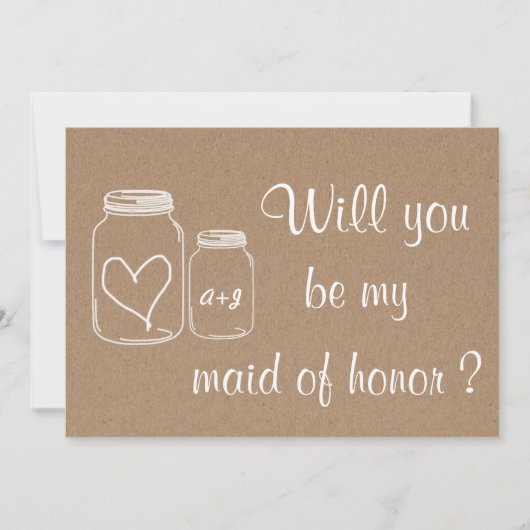 Rustic Heart Will You Be My Maid of Honor ? Kaart (Voorkant)