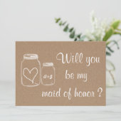 Rustic Heart Will You Be My Maid of Honor ? Kaart (Staand voorkant)