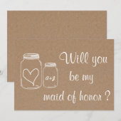 Rustic Heart Will You Be My Maid of Honor ? Kaart (Voorkant / Achterkant)