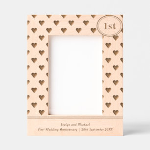 Rustic Hearts 1st Wedding Jubileum gepersonaliseer Gegraveerde Lijstjes