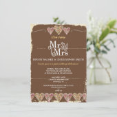 Rustic Hearts Chalkboard Post Wedding Uitnodiging (Staand voorkant)