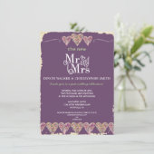 Rustic Hearts Chalkboard Post Wedding Uitnodiging (Staand voorkant)