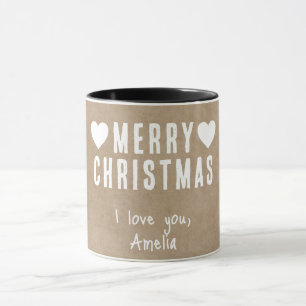 Rustic Hearts Merry Christmas Boyfriend Vriendin Mok