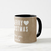 Rustic Hearts Merry Christmas Boyfriend Vriendin Mok (Voorkant rechts)