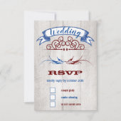  Rustic Hearts Mint Coral RSVP (Voorkant)