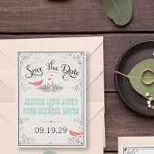 Rustic Hearts Mint Coral RSVP