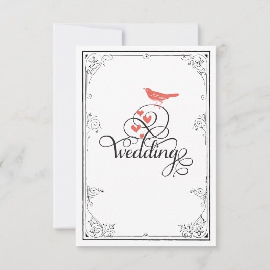 Rustic Hearts Mint Coral RSVP (Achterkant)