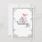 Rustic Hearts Mint Coral RSVP Kaartje (Achterkant)