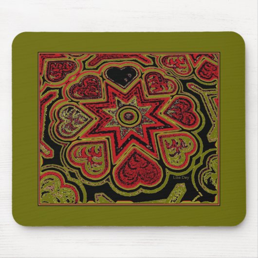 "Rustic Hearts" Mousepad Muismat (Voorkant)