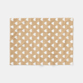Rustic Hearts Patroon op houten achtergrond Monogr Fleece Deken (Voorkant (Horizontaal))