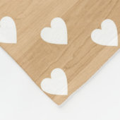 Rustic Hearts Patroon op houten achtergrond Monogr Fleece Deken (Hoek)