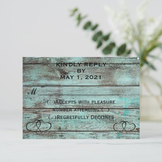 Rustic Hearts RSVP (Staand voorkant)